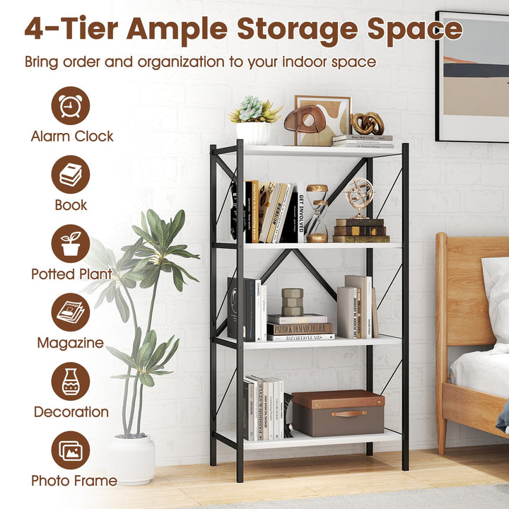 Giantex Modern Bookcase with Heavy-Duty Metal Frame
