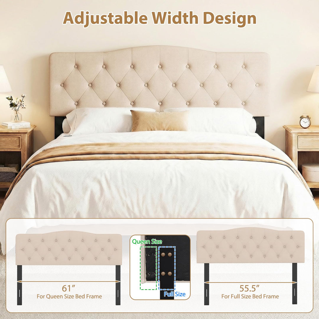 Giantex Headboard with 2 AC Outlets for Queen & Full Size Bed