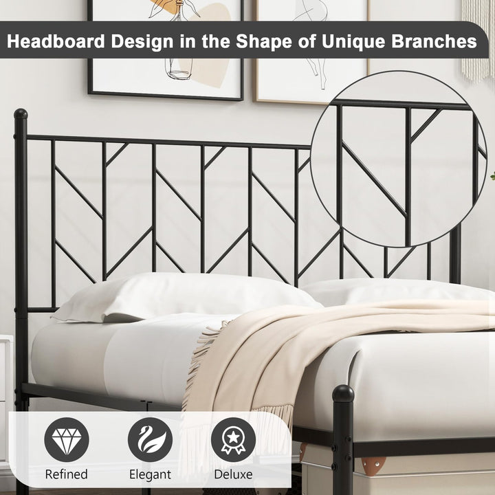 Giantex Metal Bed Frame with Victorian Style Headboard