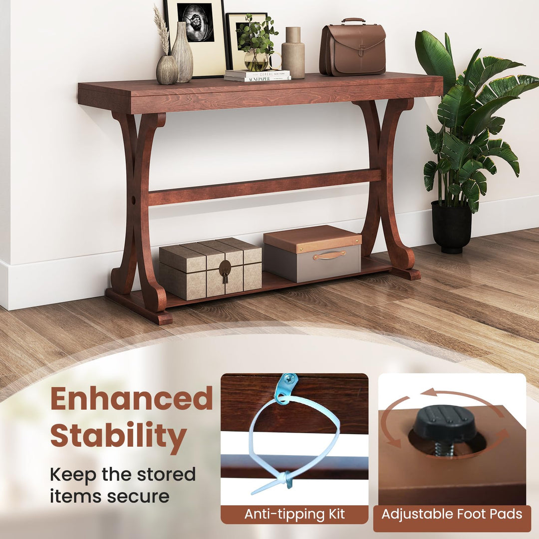 Giantex 52" Narrow Console Table with Storage Shelf & Anti-Tip Kit for Entryway Living Room