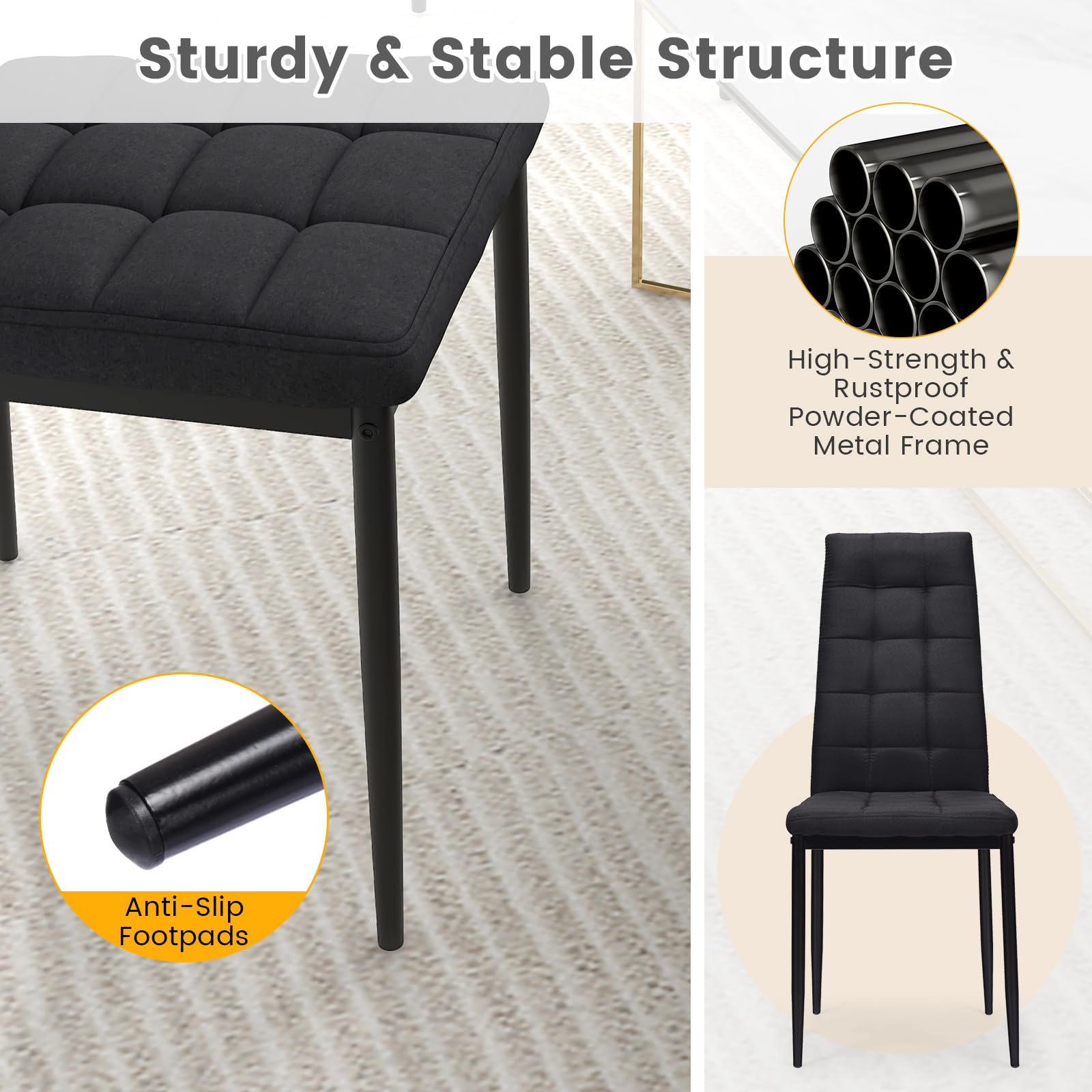 Giantex Dining Chairs Set of 4 Black