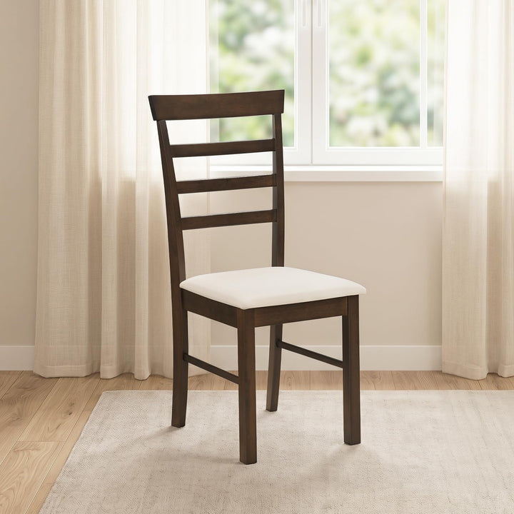 Giantex Upholstered Fabric Kitchen Chairs with Rubber Wood Frame