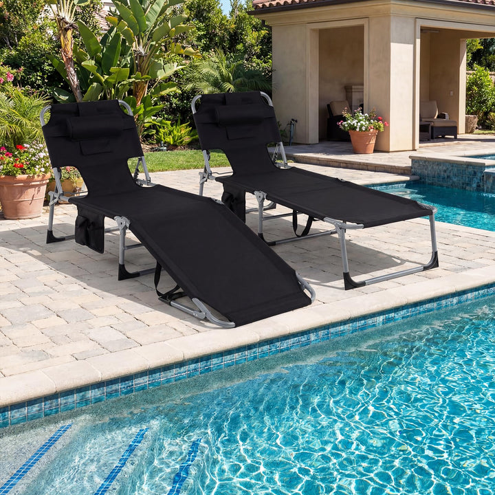 Giantex Tanning Chair with Face Arm Holes Folding Chair