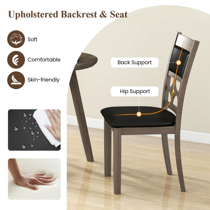 Giantex Wooden Dining Chairs, Farmhouse Armless Kitchen Chairs w/Padded Backrest & Seat