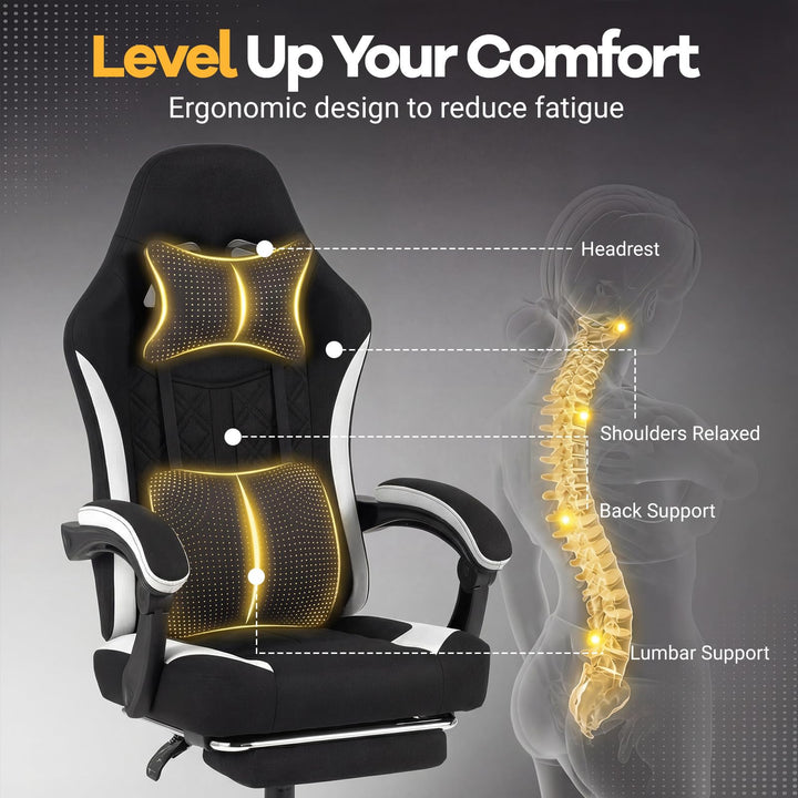 Giantex Ergonomic Computer Desk Chair with Headrest, Lumbar Support