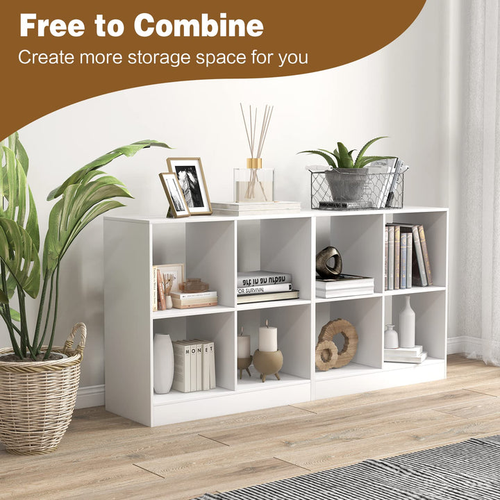 Giantex 4-Cube Bookcase - 2-Tier Bookshelf Open Back