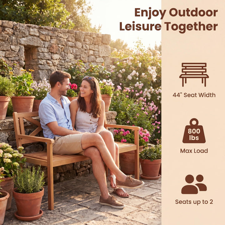 Giantex 47" 2-Person Outdoor Bench