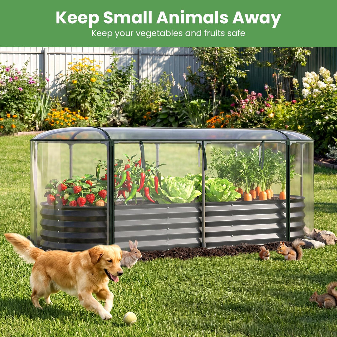 Giantex Raised Garden Bed w/Greenhouse Cover (6x2x1 FT)