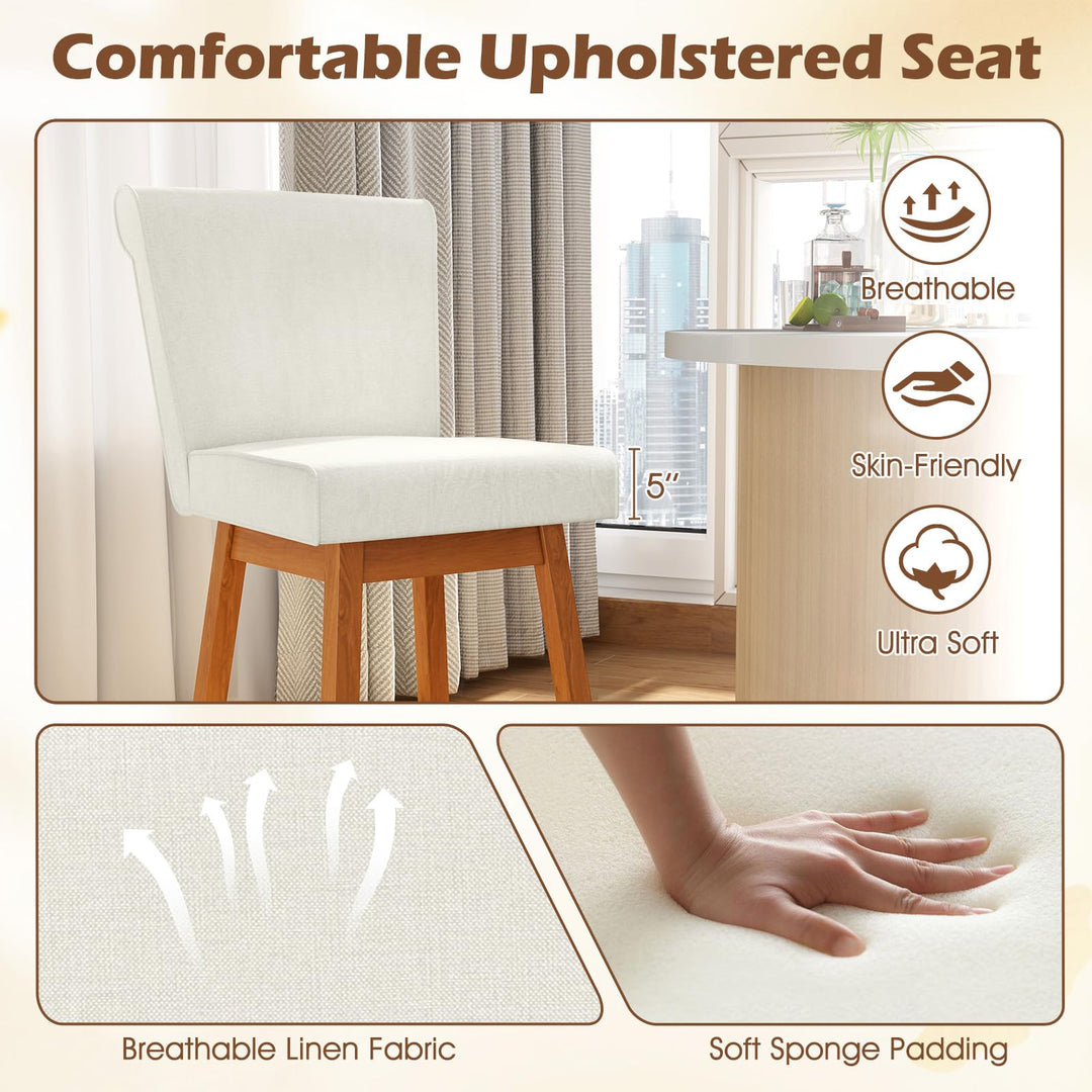 Giantex Modern Upholstered Bar Stools Set