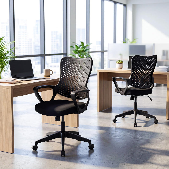 Gianetx Ergonomic Office Chair w/Breathable Butterfly Back &amp; Integrated Armrests (1/2)
