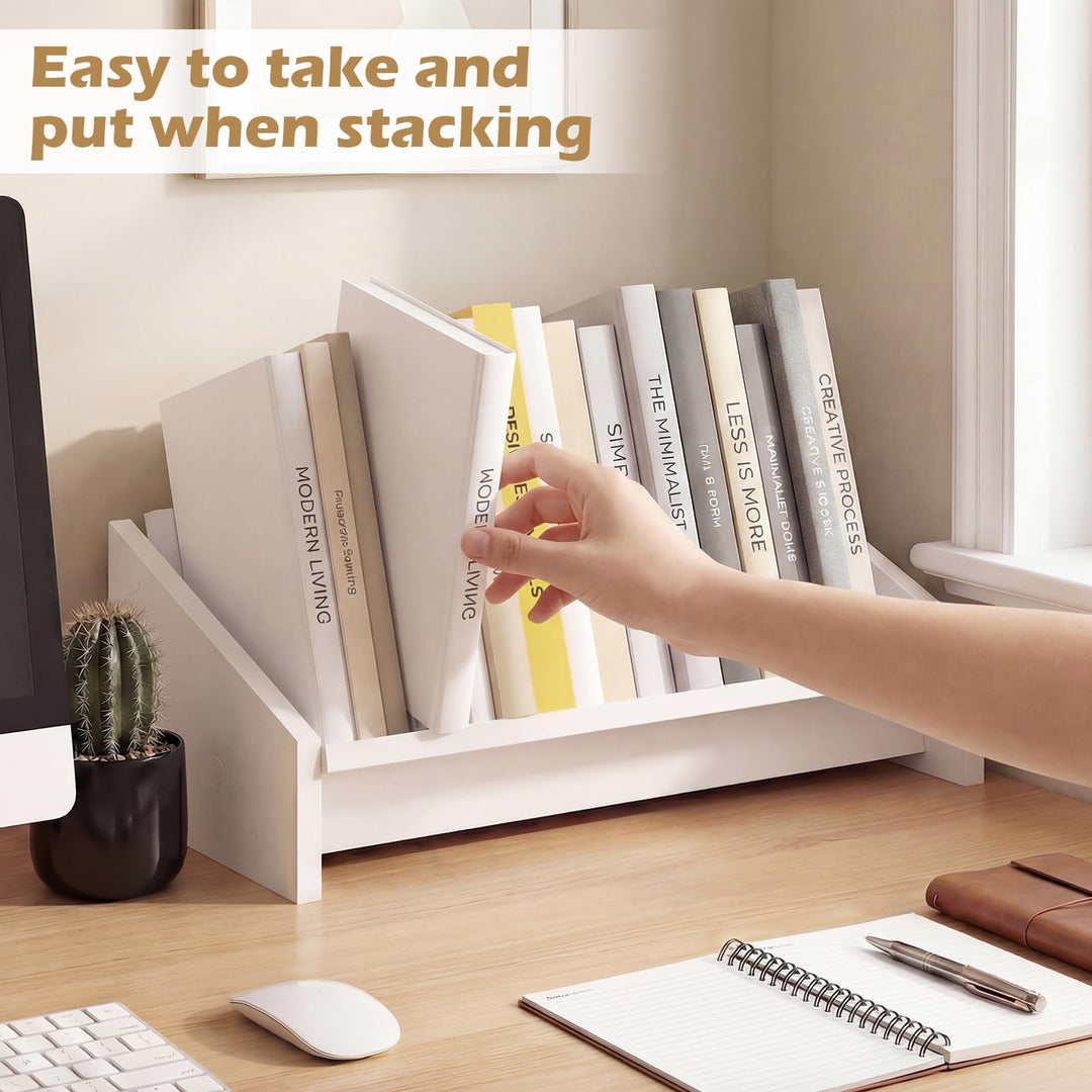 Giantex Wood Desktop Bookshelf Tilting Tabletop Bookcase