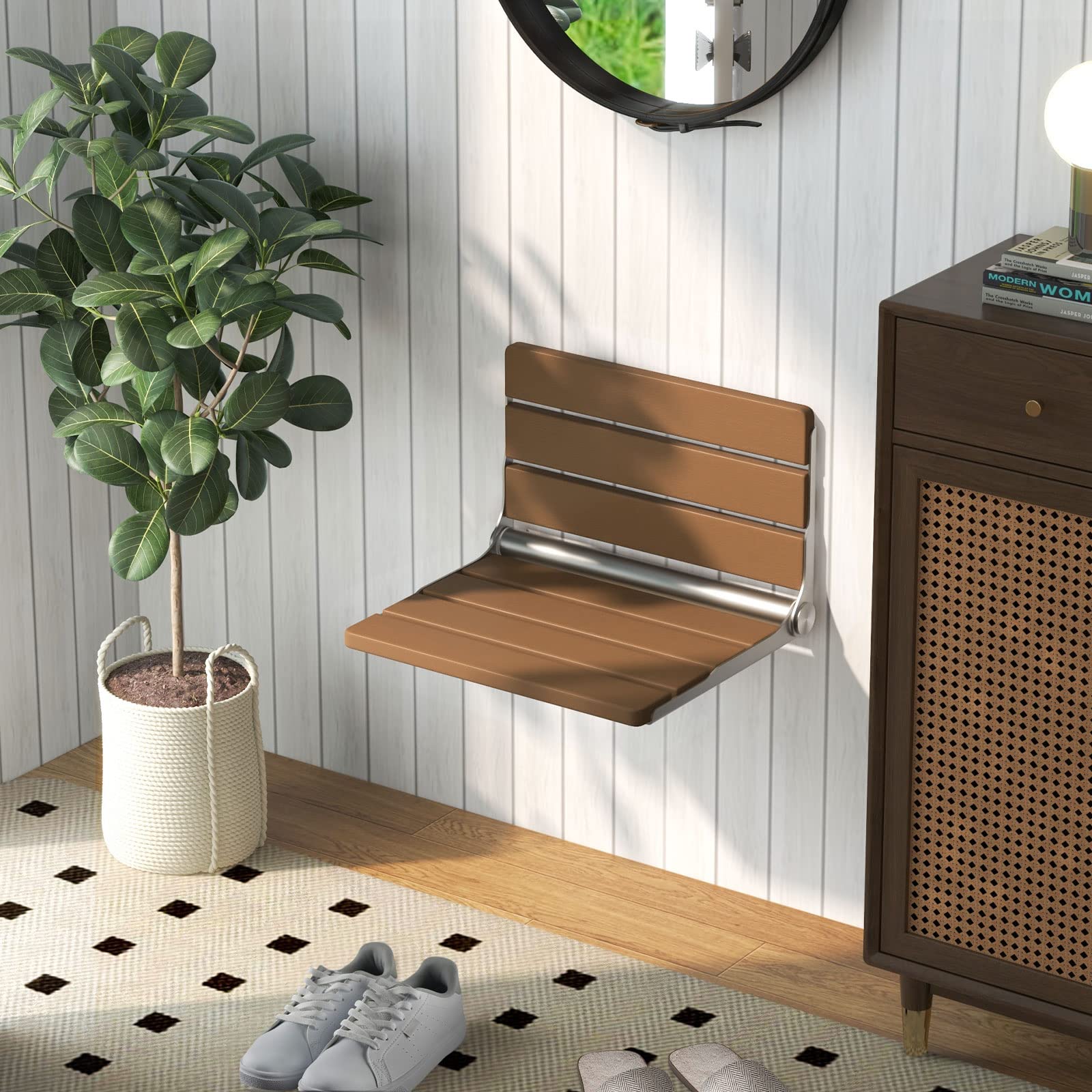  Folding Shower Seat Wall Mounted - Giantex
