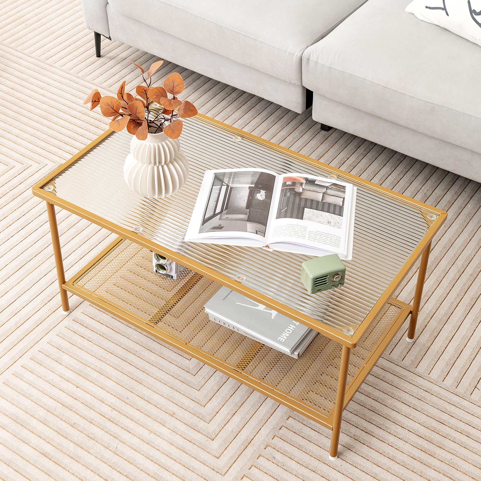 Giantex 2-Tier Modern Coffee Table