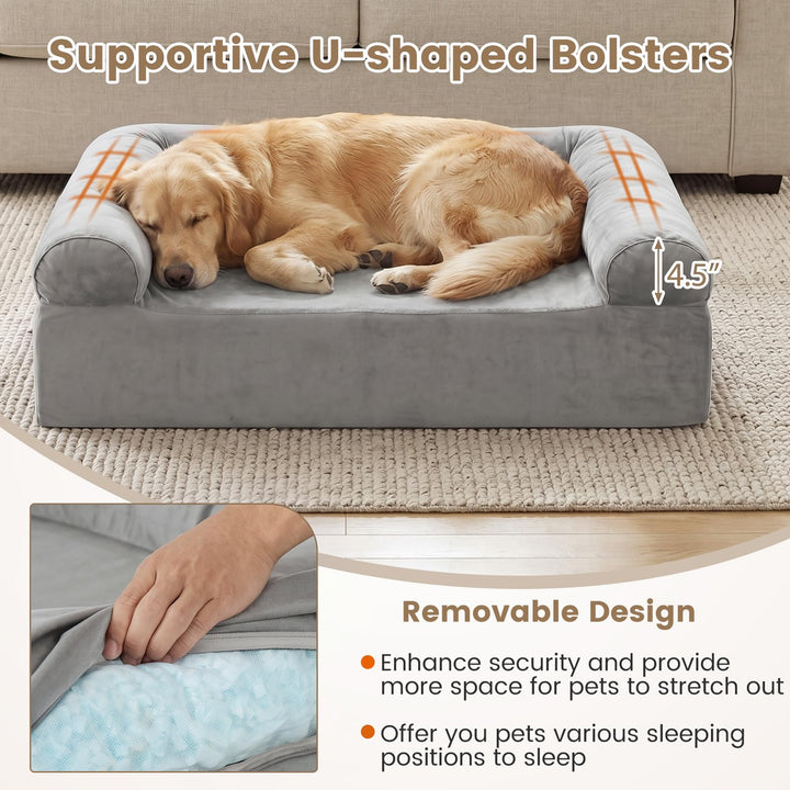 Giantex Cooling Gel Memory Foam Dog Bed for Medium Dogs with Washable Cover