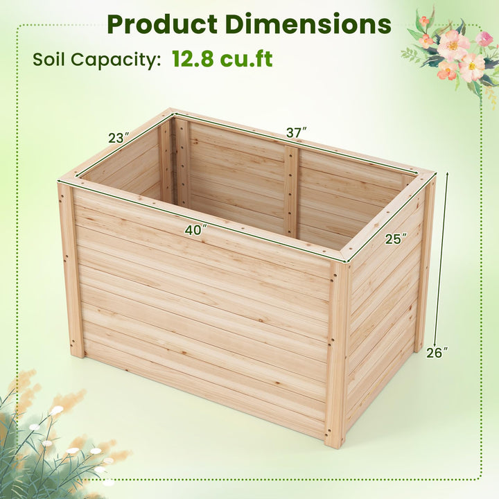 Giantex Wood Raised Garden Bed for Patio Backyard