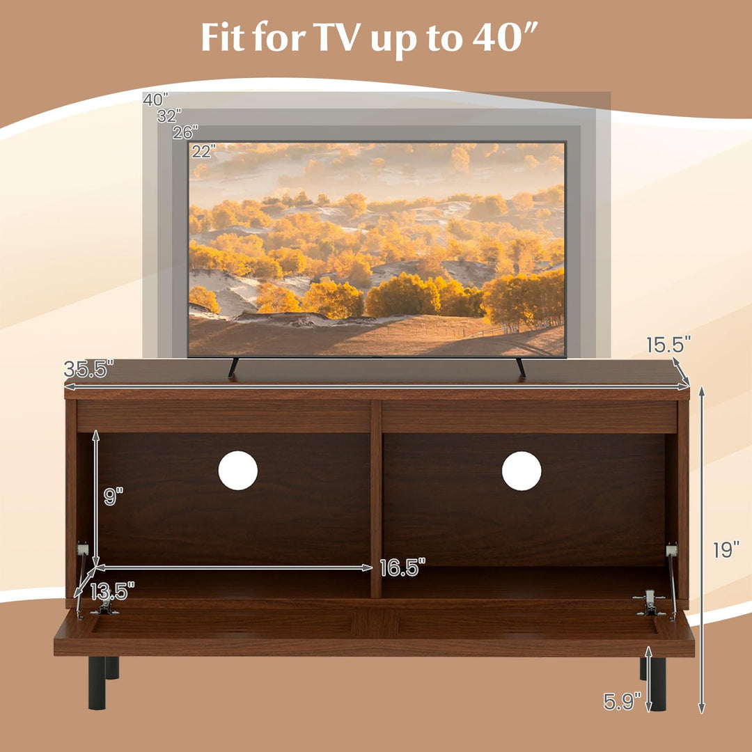 Giantex Mid Century Modern TV Stand for 40 Inch TV with 2 Hidden Compartments