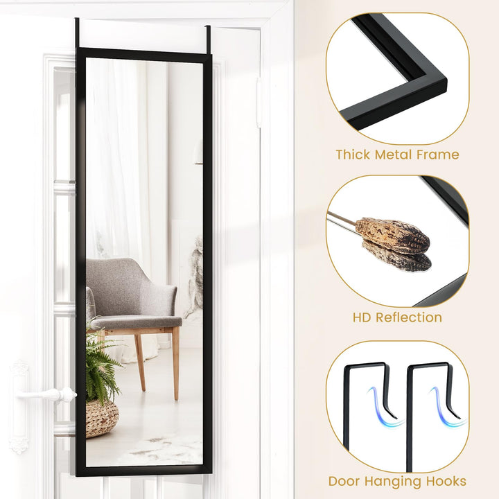 CHARMAID Over The Door Full Length Mirror, Arched Full Body Mirror