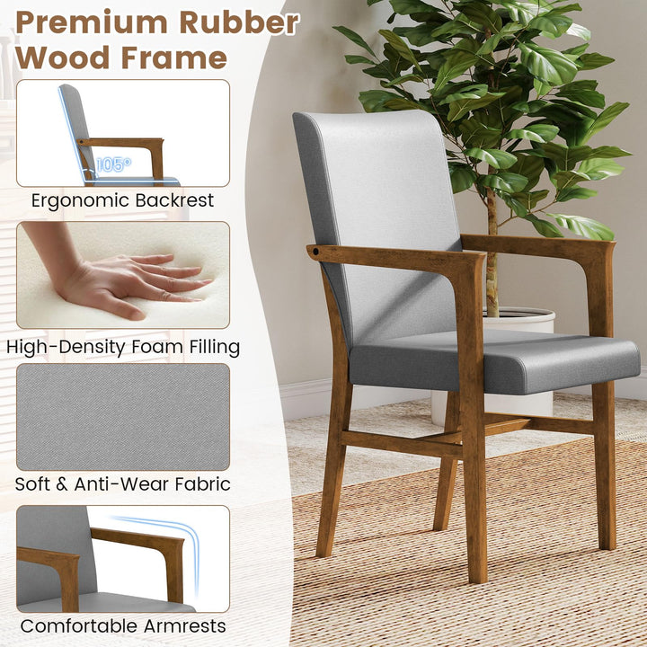 Giantex Mid Century Modern Dining Chairs Set of 2/4 with High Back, Solid Wooden Frame & Soft Cushion