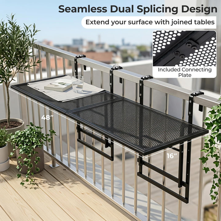 Giantex 48" Balcony Railing Table for Patio &amp; Deck