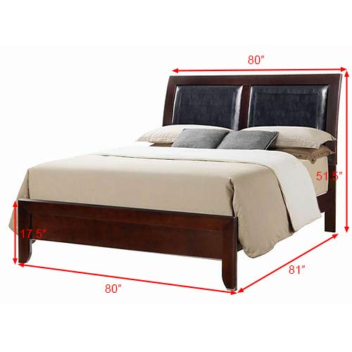 Giantex Wood Platform King Bed Frame with Headboard and Footboard Slat Support