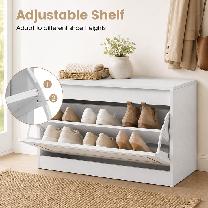 GIANTEX Hidden Shoe Storage Cabinet with Flip Drawer