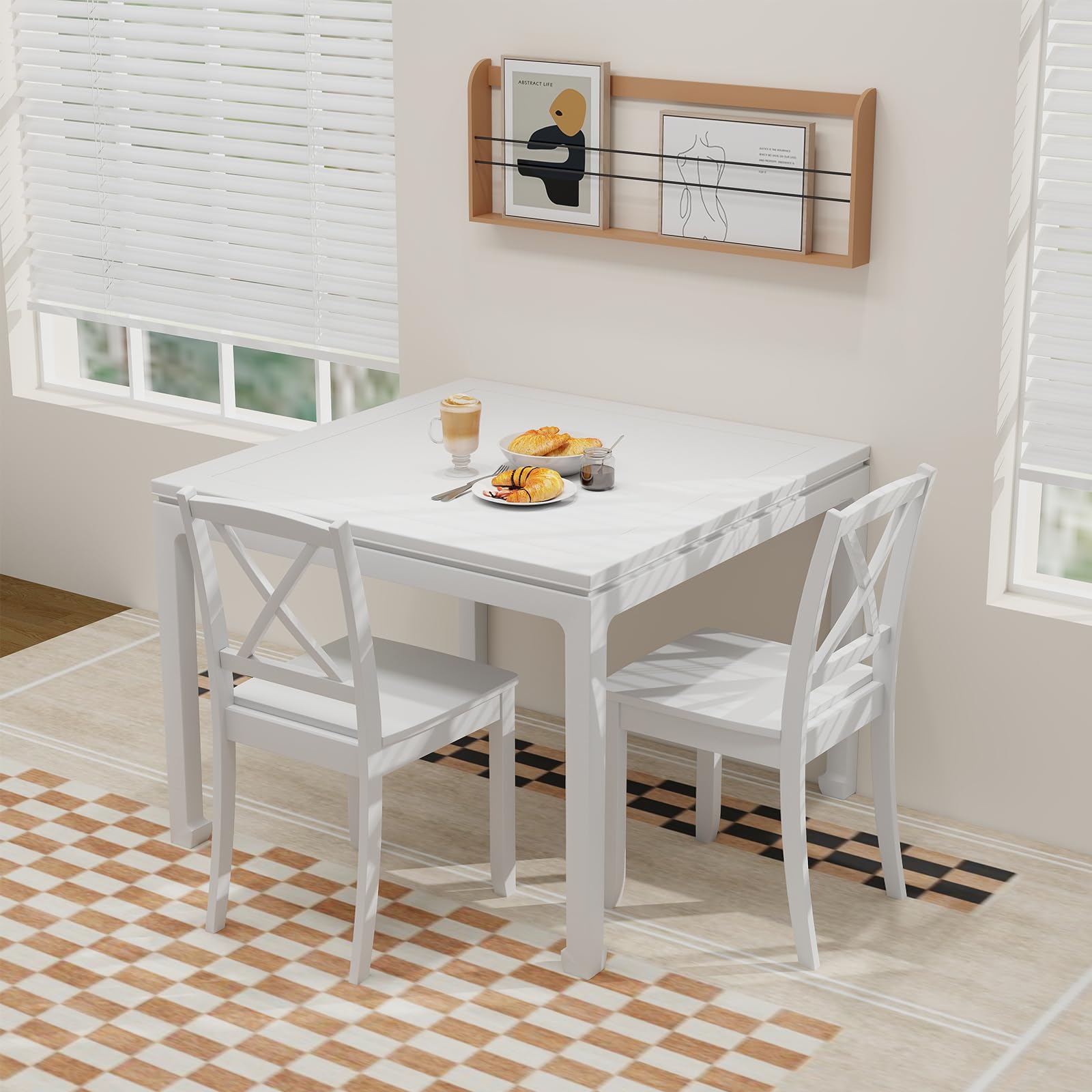 Giantex Wood Dining Chairs, Armless Kitchen Chairs w/Rubber Wood Legs & Curved Backrest
