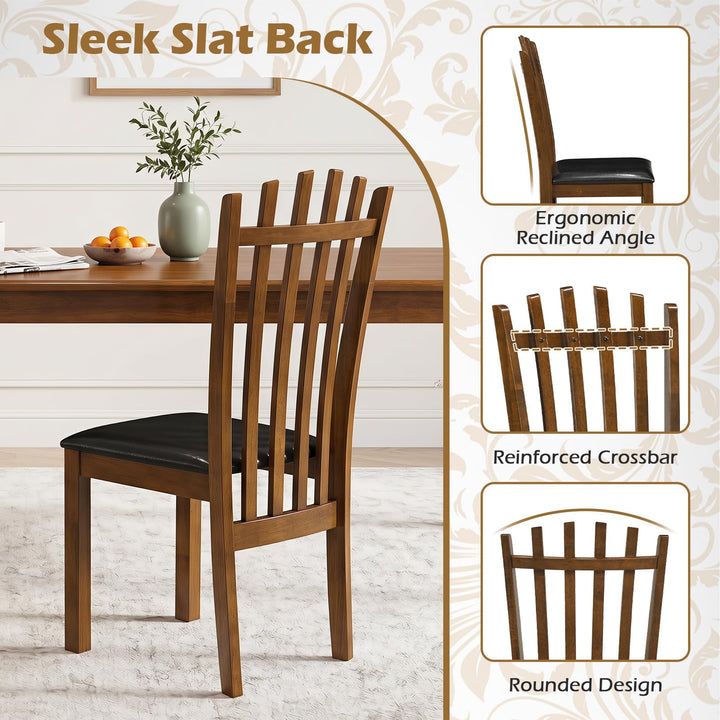 GIANTEX Wood Dining Chairs Set w/ Rubber Wood Frame