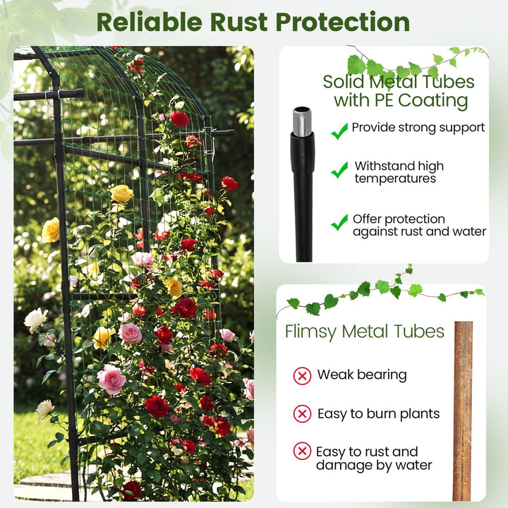 Giantex Metal Garden Arch Trellis for Climbing Plants Outdoor