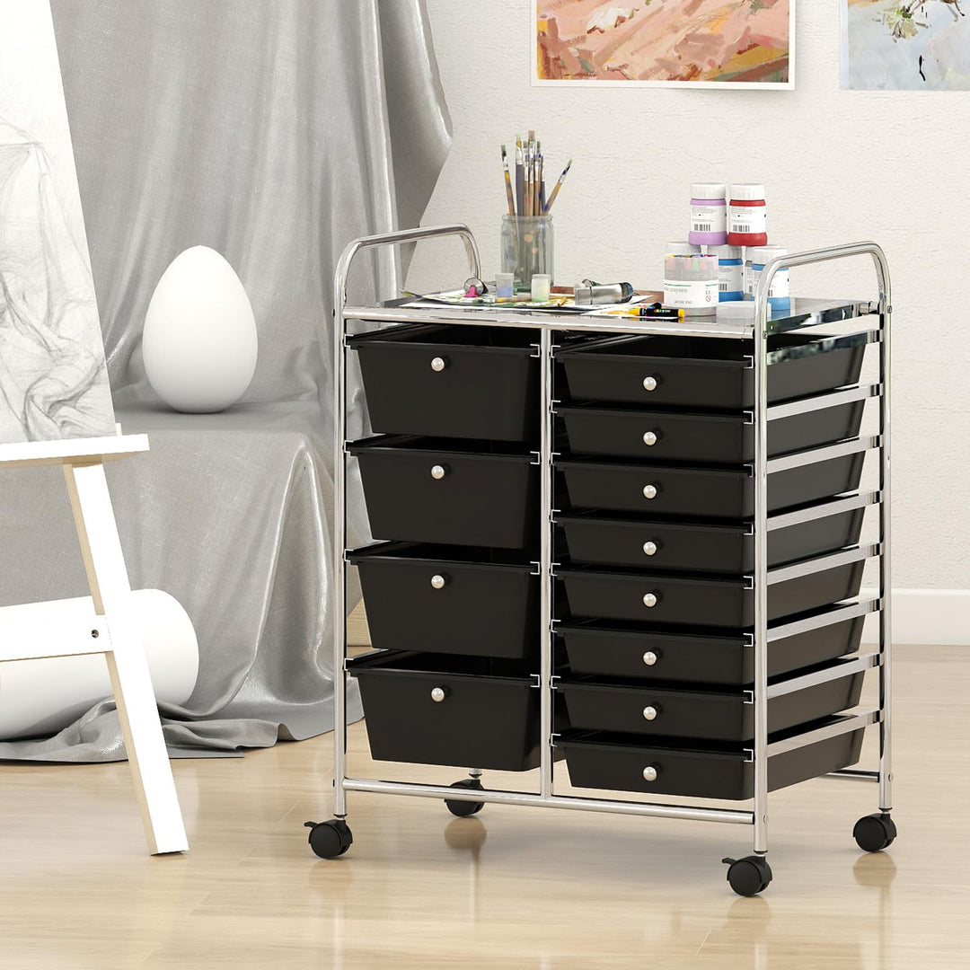 Giantex 12 Drawer Rolling Cart with Drawers Storage Organizer Cart