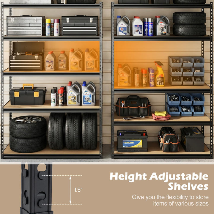 Giantex 5-Tier Metal Storage Shelves Heavy Duty Garage Shelving Units(1/2/3/4,48" W x 24" D x 72" H)