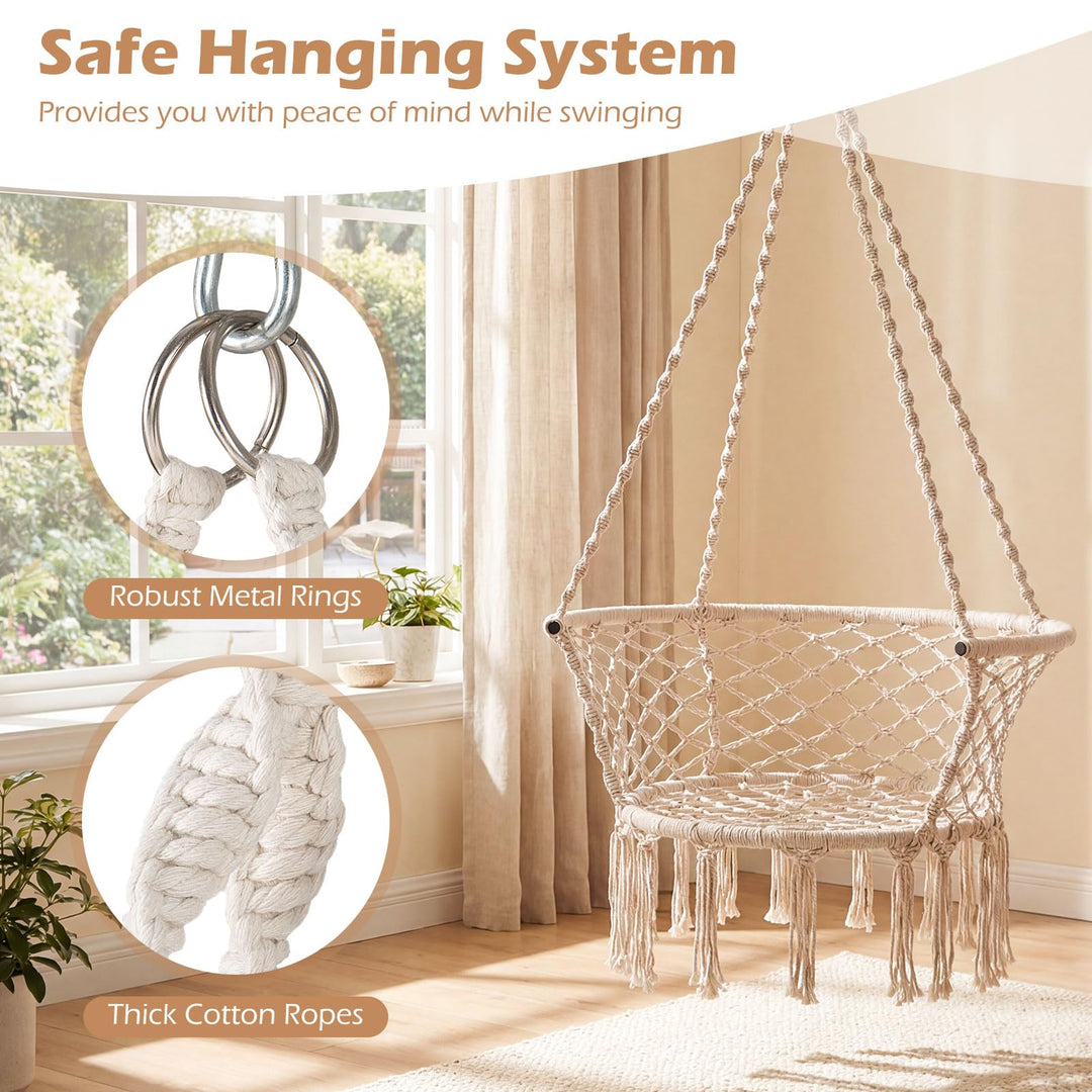 Giantex Hammock Chair | Macrame Swing Chair with Tassels