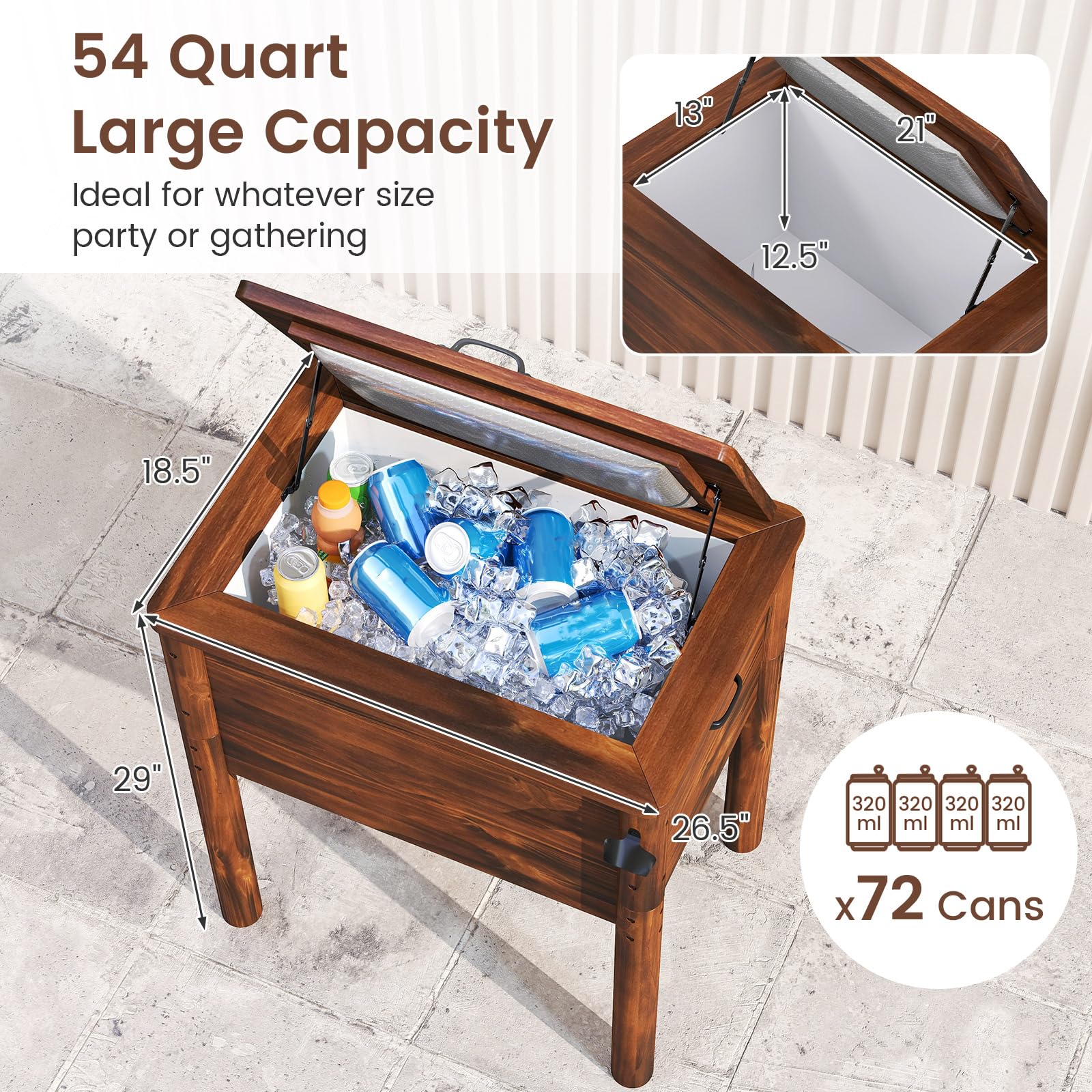 Giantex Wooden Patio Cooler