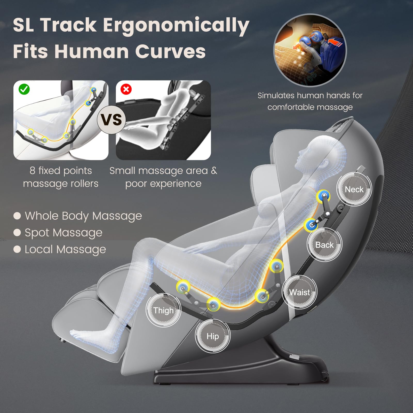Giantex Massage Chair Full Body - Zero Gravity Massaging Recliner w/SL Track, Airbags, Foot Rollers