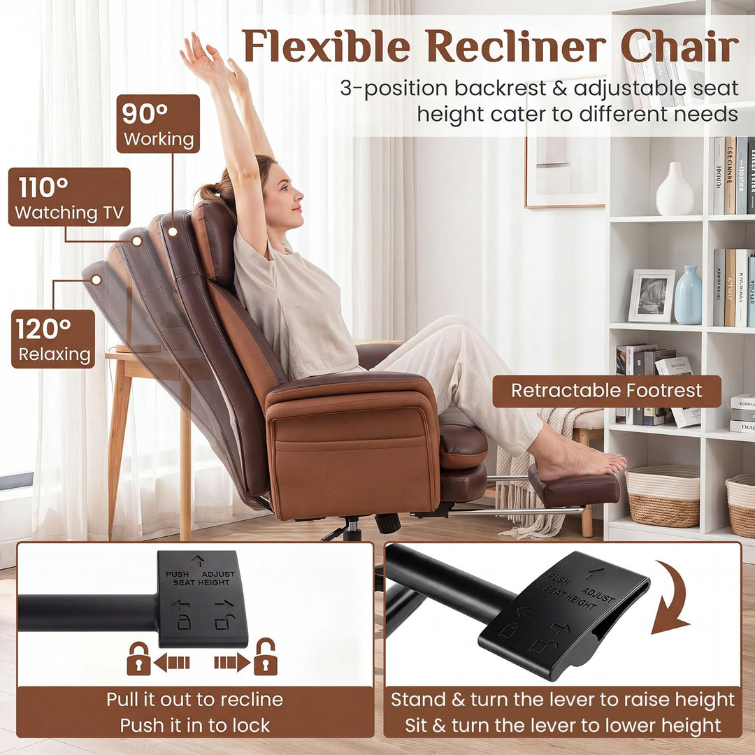Giantex Big &amp; Tall Office Chair with Adjustable Armrest