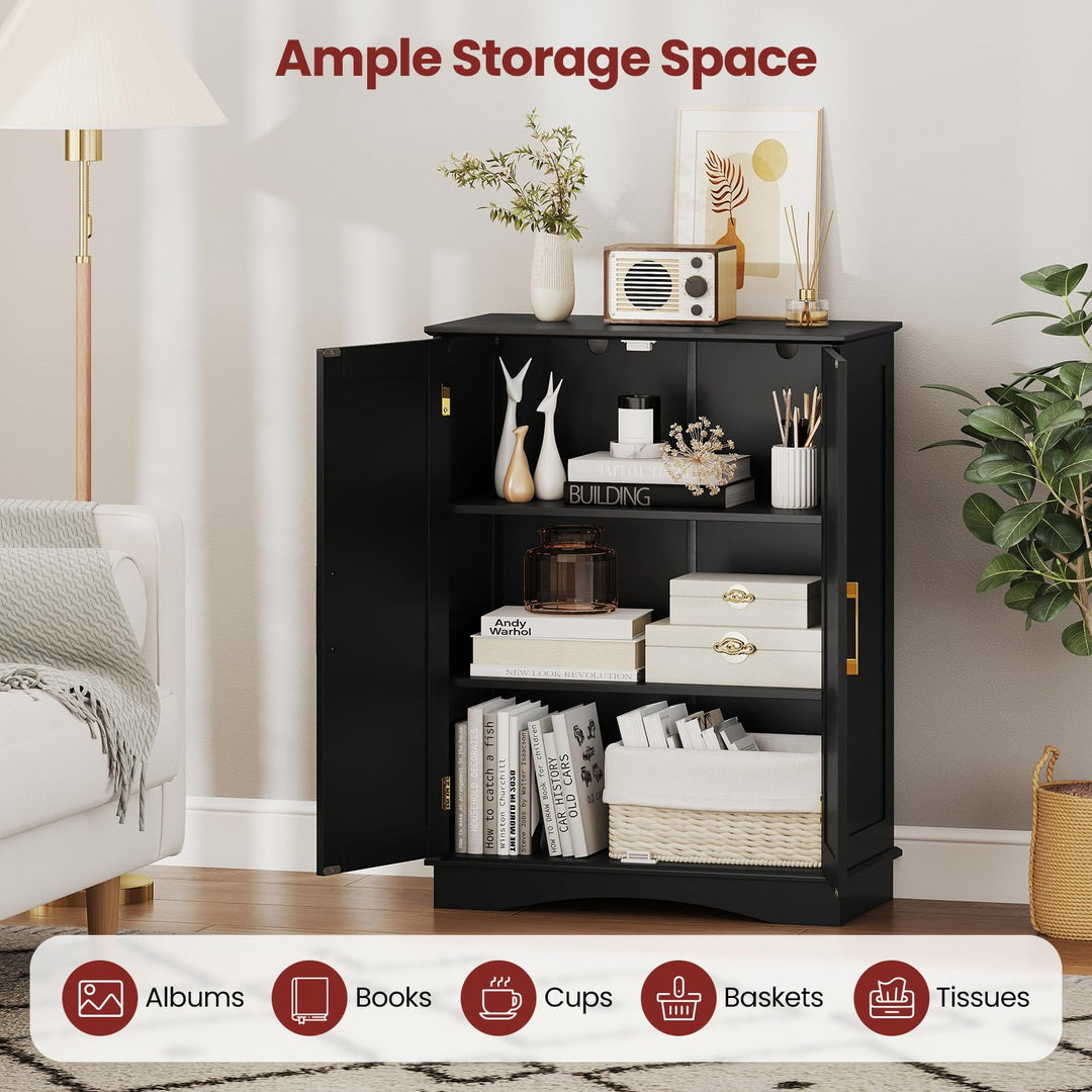 Giantex Bathroom Storage Cabinet Modern 31.5" Cupboard with Adjustable Shelves