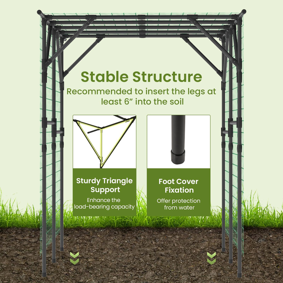 Giantex Outdoor Grape Vine Trellis for Climbing Plants 79" x 59" x 78" Large Garden Arch