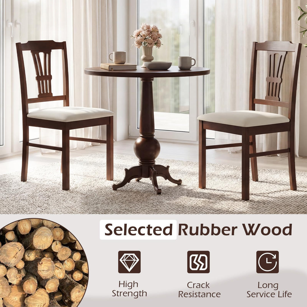 Giantex Wooden Dining Chairs Set of 2/4 Upholstered Kitchen Chairs