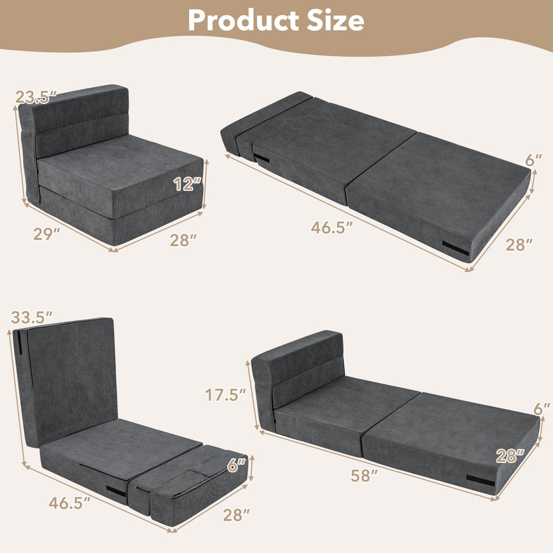 Giantex 4-in-1 Folding Sofa Bed | Convertible Sleeper Chair for Adults
