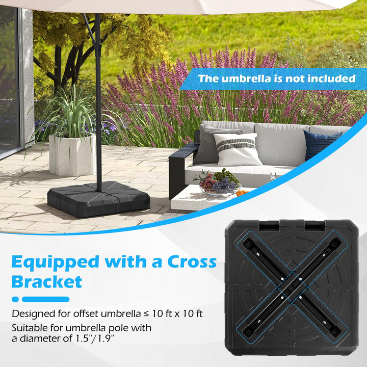 Giantex Fillbale Offset Patio Umbrella Base - Heavy Duty HDPE Cantilever Umbrella Stand