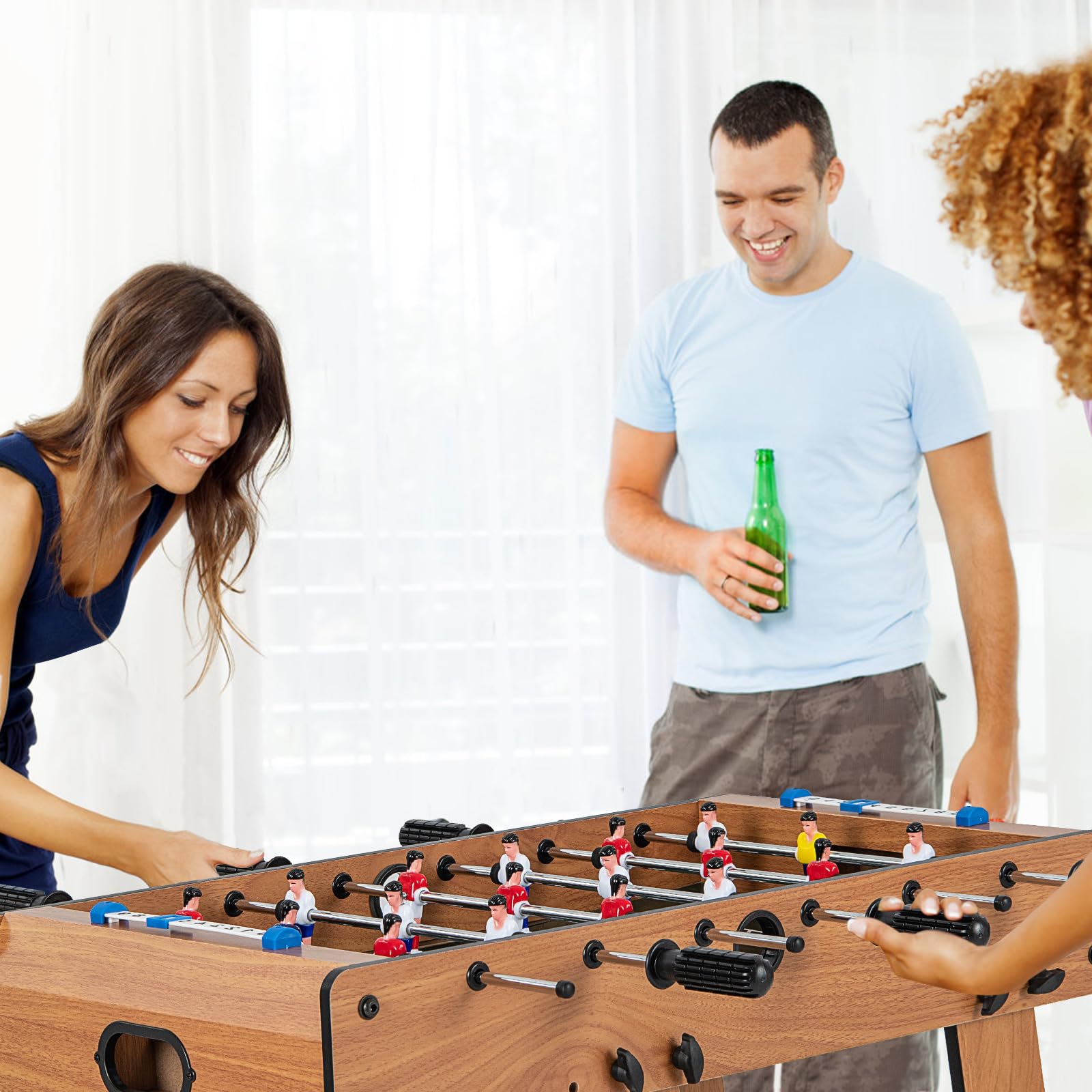 Giantex Folding Foosball Table, Space Saving Arcade Table Soccer with Durable Handle