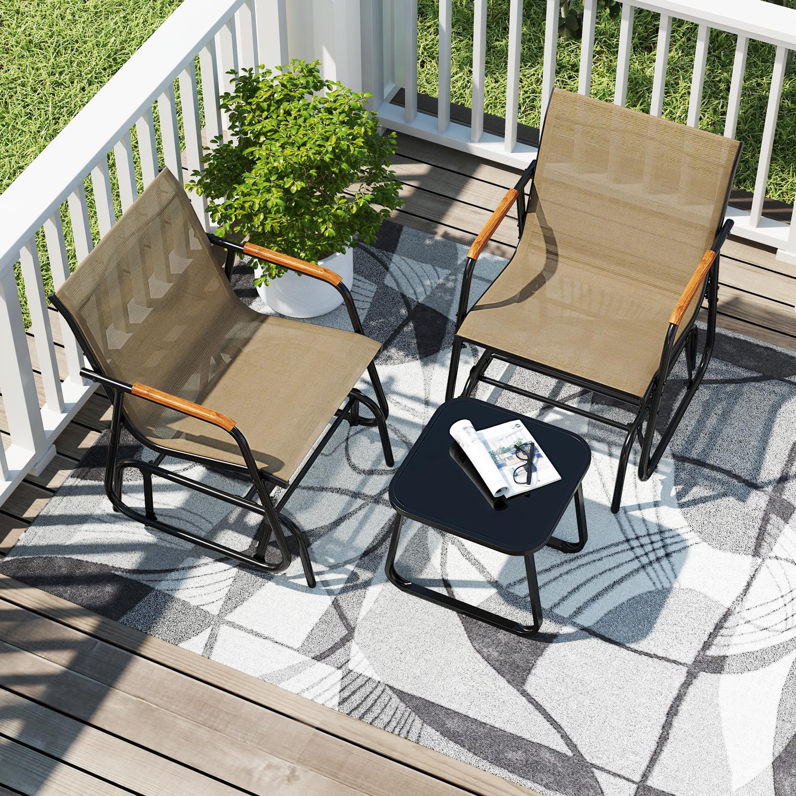 Giantex 3-Piece Outdoor Glider Set