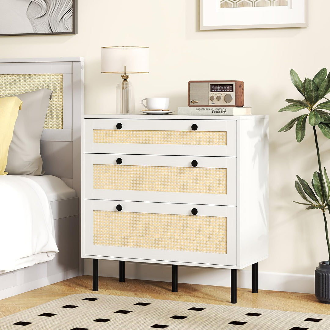 Giantex 3 Drawer Dresser for Bedroom - Closet Chest Organizer with Anti-toppling Device