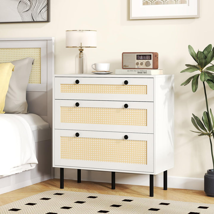 Giantex 3 Drawer Dresser for Bedroom - Closet Chest Organizer with Anti-toppling Device