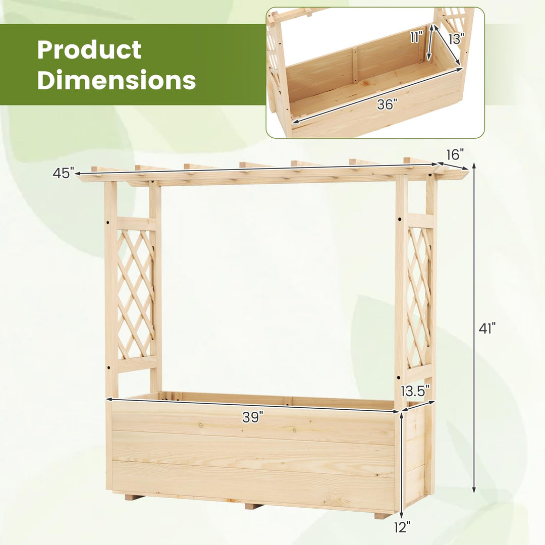 Giantex Raised Garden Bed with Sided Trellis and Hanging Roof