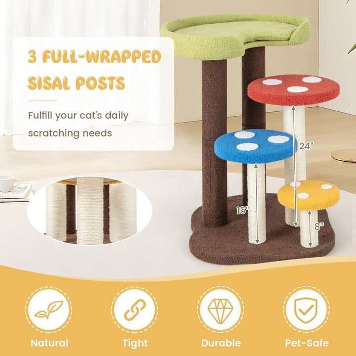 Giantex Cute Cat Tree - 37 Inches Mushroom Cat Tower