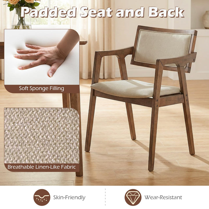 Giantex Rubber Wood Dining Chairs Set of 2/4