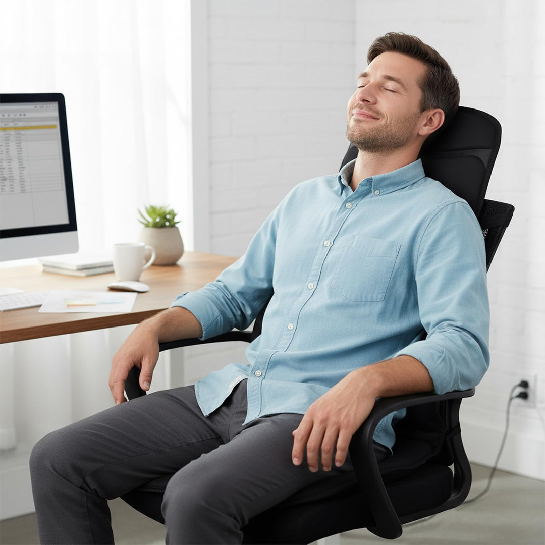 Giantex Back Massager for Chair Heated Massage Chair Pad w/ 10 Vibration Areas