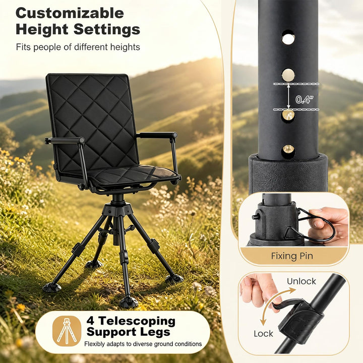 GIANTEX Swivel Hunting Chair w/ Removable Cushion