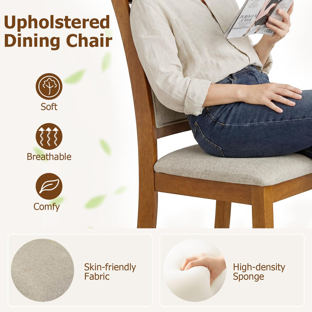 Giantex Wooden Dining Chairs Set of 2/4 for Dining Room