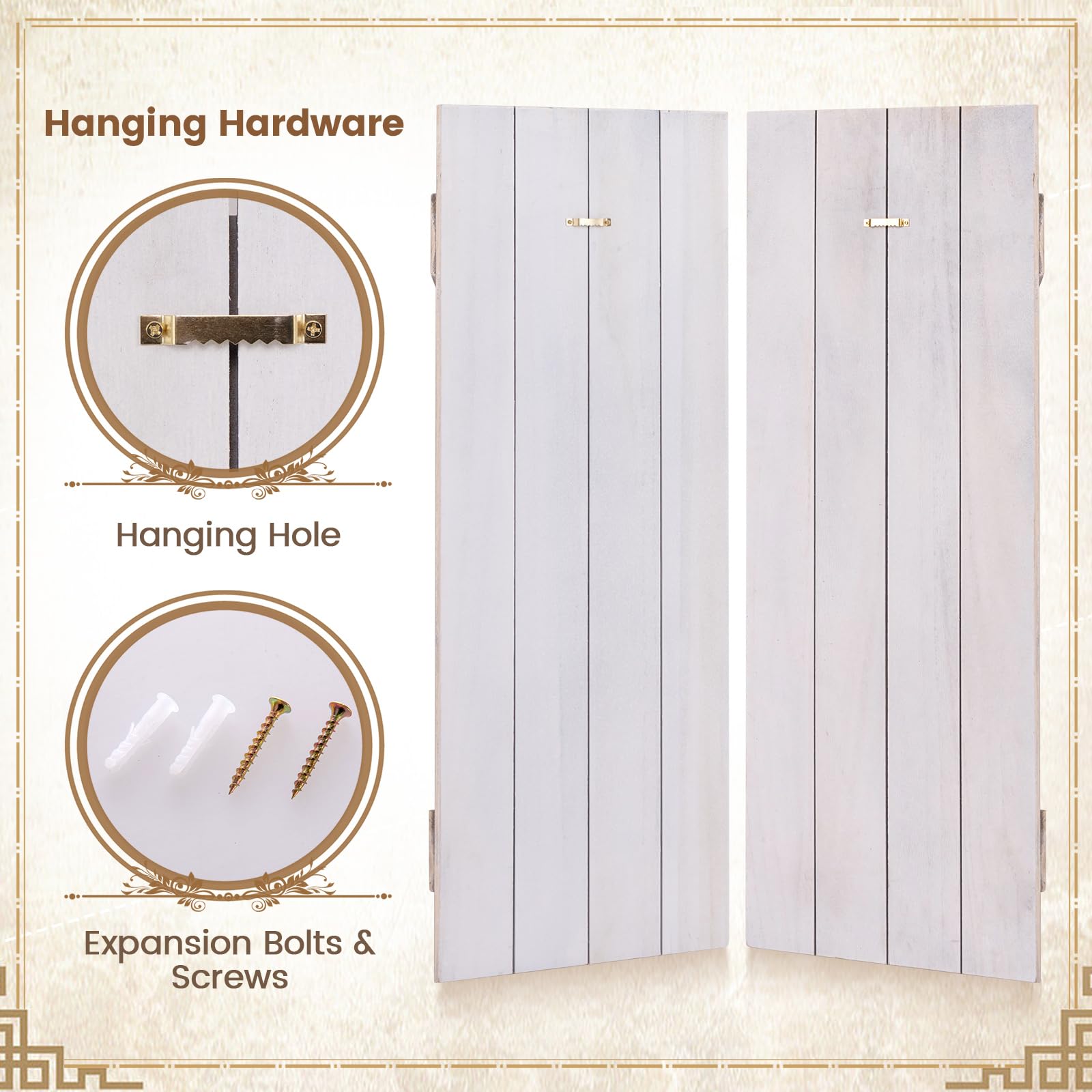 Giantex Farmhouse Window Shutters Wall Decor